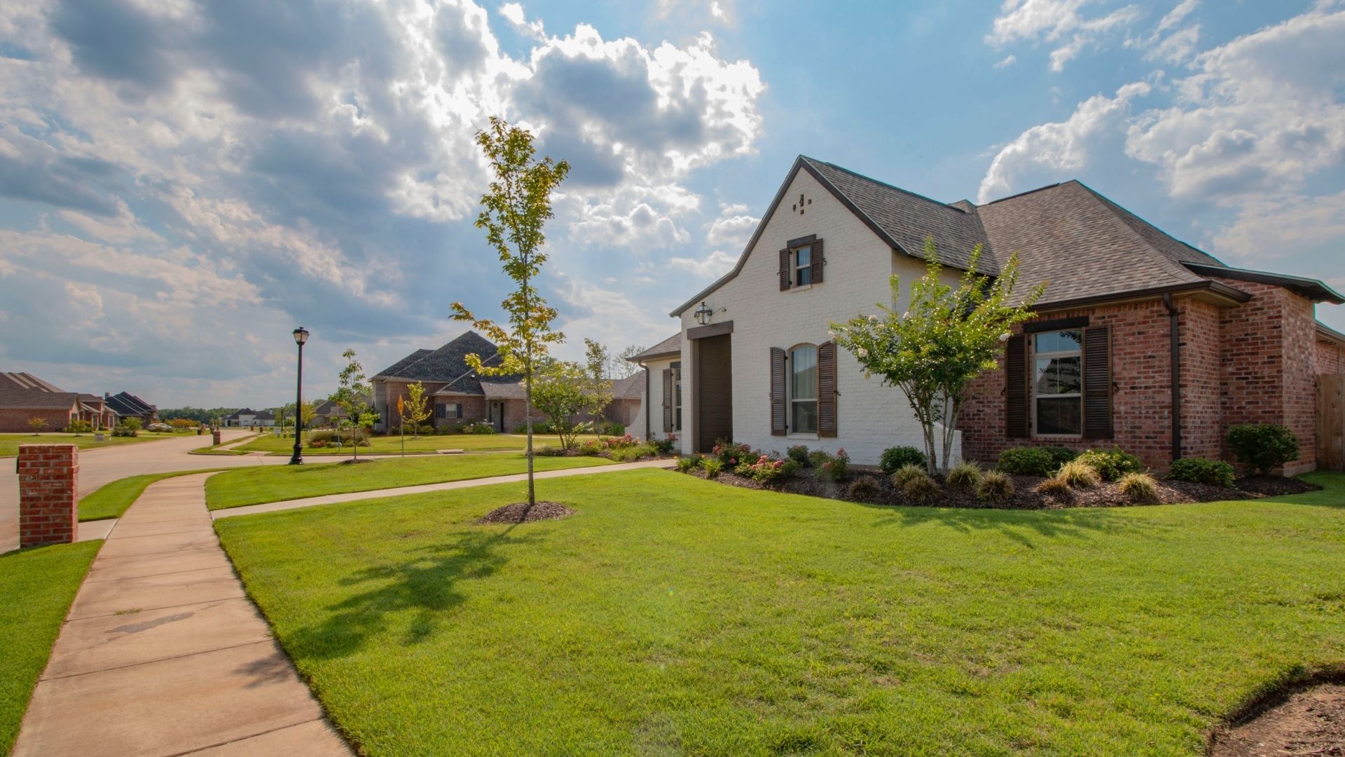 home with green grass