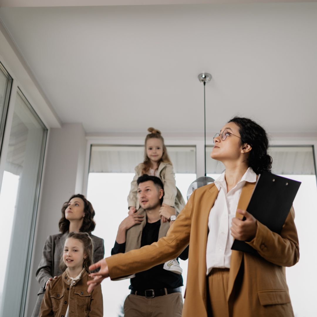 family with realtor