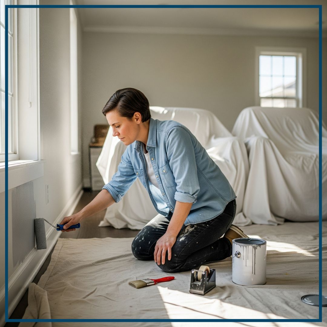 person painting walls